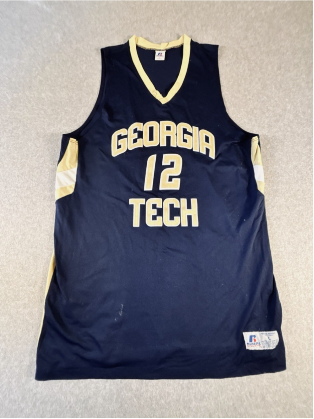 Vintage Russell Athletic Georgia Tech #12 Basketball Jersey USA Men’s L